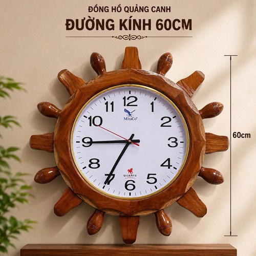 đồng hồ mặt trời gỗ gõ 60
