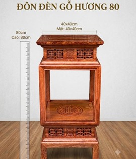 Đôn đèn gỗ hương 80cm