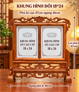khung hình đôi 18*24 MD (gỗ hương)