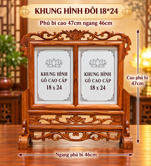 khung hình đôi 18*24 MD (gỗ hương)