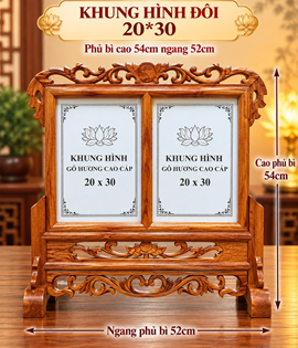 khung hình đôi 20*30 MD (gỗ hương)