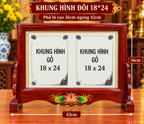Khung hình đôi bông nổi 18*24