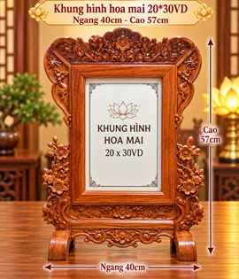 khung HOA MAI 20*30 VD (gỗ hương)