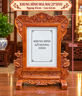 khung HOA MAI 25*35 VD (gỗ hương)