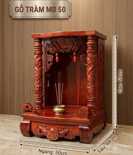 trang thờ gỗ tràm mái bằng 50cm