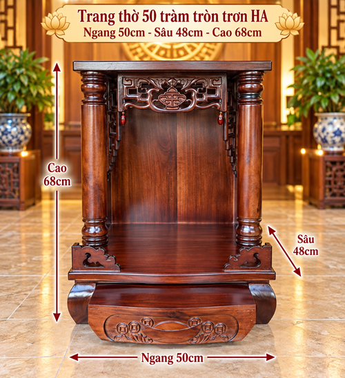 trang thờ 50 tràm tròn trơn HA