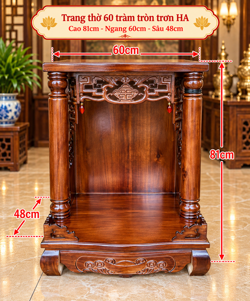 Trang thờ 60 tràm tròn trơn HA