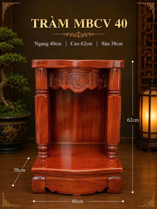 TRANG THỜ TRÀM MB CỘT VUÔNG 40