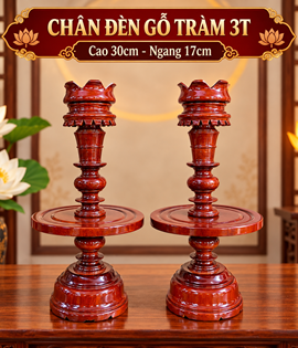Chân đèn gỗ Tràm 3 tấc
