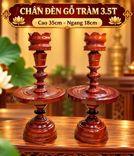 Chân đèn gỗ Tràm 3.5 tấc