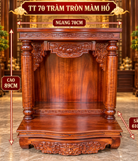 TT 70 GỖ TRÀM TRÒN MÂM HỔ
