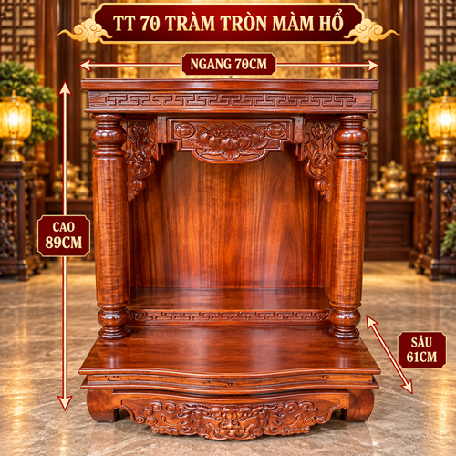 TT 70 GỖ TRÀM TRÒN MÂM HỔ