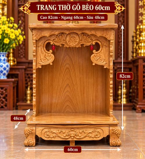 trang thờ gỗ gõ bèo 60