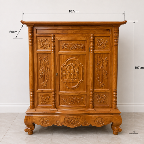 TỦ THỜ GỖ GÕ 107CM