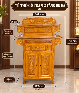 TỦ THỜ GỖ TRÀM 2 TẦNG 107 HA
