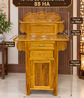 TỦ THỜ GỖ TRÀM 2 TẦNG 88 HA